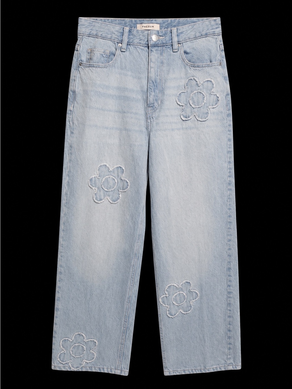 Pacific Sunwear 90’s Boyfriend Floral Embroidered High Rise Wide Leg Jeans sz27